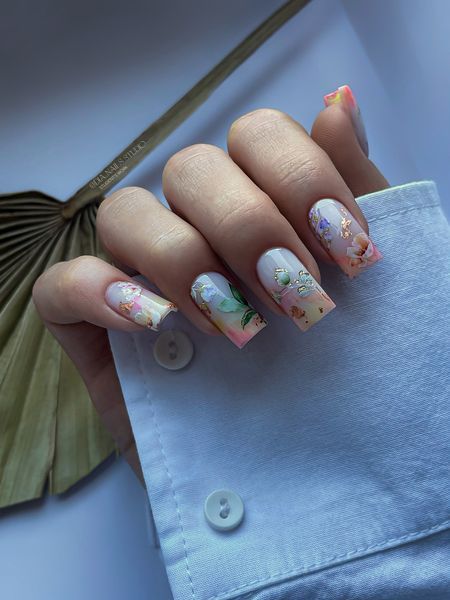 Slider design on any background combined foil (gold) flowers