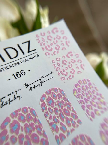 Слайдер-дизайн SLIDIZ наклейка на будь-який фон, з білою підложкою, рожевий леопард 166 фото