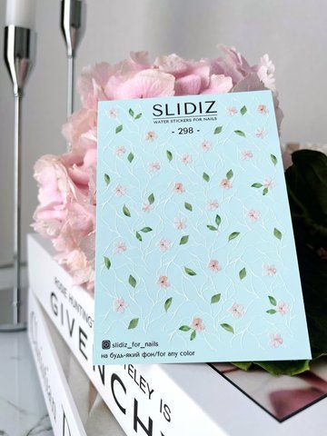 Слайдер-дизайн SLIDIZ наклейка на будь-який фон, з білою підложкою, квіти 298 фото