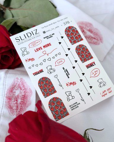 Слайдер-дизайн SLIDIZ наклейка на будь-який фон, з білою підложкою, love mood 378 фото