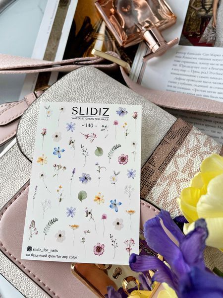 Slider design SLIDIZ decal on any background, with white backing, flowers, flowers