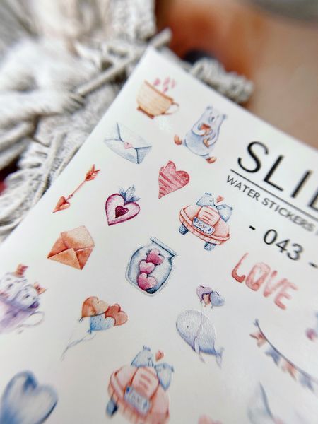Слайдер-дизайн SLIDIZ водная наклейка для ногтей на любой фон, день Св.Валентина 043 фото