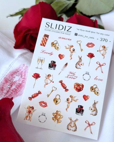 Слайдер-дизайн SLIDIZ наклейка на будь-який фон, з білою підложкою, love mood 370 фото