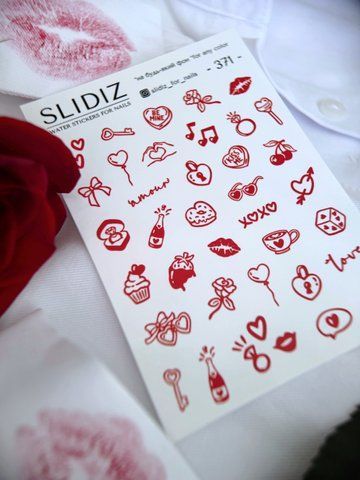 Слайдер-дизайн SLIDIZ наклейка на будь-який фон, з білою підложкою, love mood 371 фото