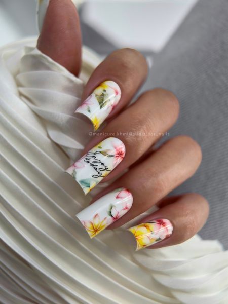 Slider design SLIDIZ decal on any background, with white backing, tropical flowers