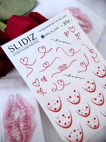 Слайдер-дизайн SLIDIZ наклейка на будь-який фон, з білою підложкою, love mood 374 фото