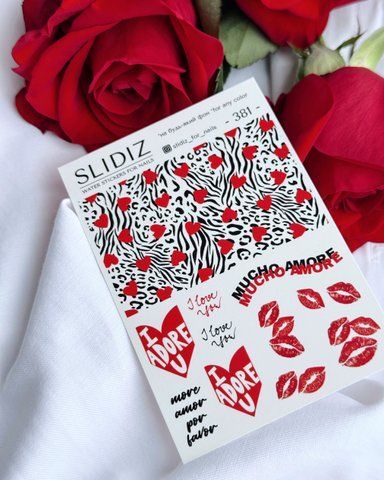 Слайдер-дизайн SLIDIZ наклейка на будь-який фон, з білою підложкою, love mood 381 фото