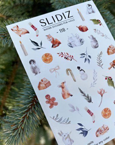 Слайдер-дизайн SLIDIZ наклейка на будь-який фон, зимова тематика, новорічні 118 фото