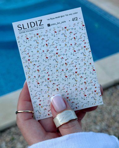 Слайдер-дизайн SLIDIZ наклейка на будь-який фон, з білою підложкою, квіти 412 фото