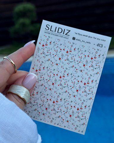 Слайдер-дизайн SLIDIZ наклейка на будь-який фон, з білою підложкою, квіти 413 фото